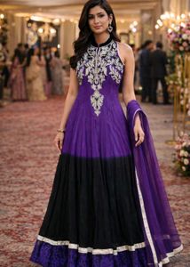 Purple Embroidered Kurta