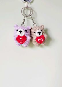 Gummy Bears with initial letter couples keychain