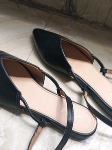 Black Ankle Strap Flats
