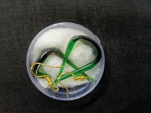 Green Loop Glass Earrings