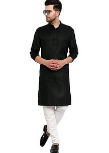 Men&#39;s Plain Kurta - Black Color Brand New