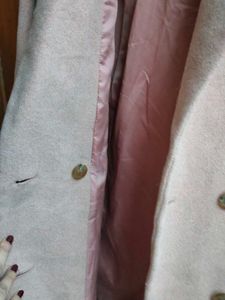 Double breasted Pink Long Trench Coat