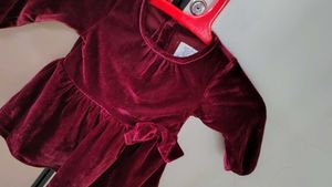 Velvet Frock - (6 -12months)