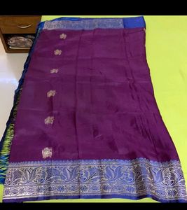 Vintage Pure Silk Silver Jari Saree