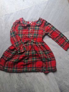 Red Plaid Dress with Bow