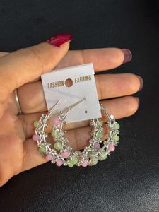 Latest Fancy Beaded Hoop Earrings