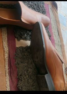 Men&#39;s Brown Leather Slip-On Dress Shoes