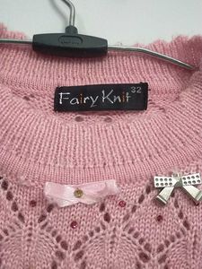 Girl's Pink Knit Sweater