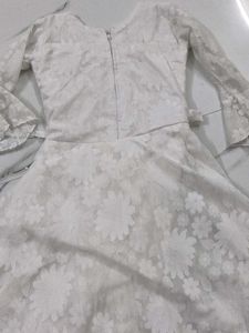 Elegant White Embroidered Dress