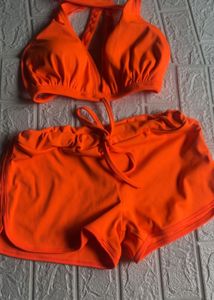 Neon Orange swimwear Shorts -top free