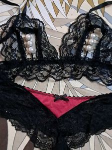 Garter  Belt  Bra Panty  Imported Fabric  Combo