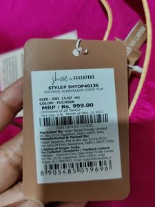 Shae By Sassafras Fuchsia Pink Crop Top