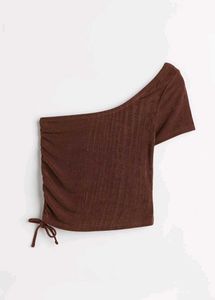 H&amp;M One Shoulder Drawstring Top
