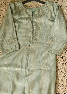 Teal Green Embroidery Kurta Dupatta Set