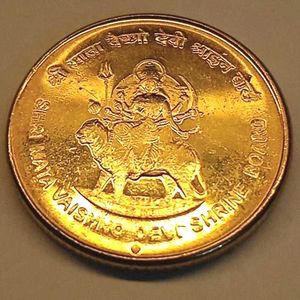 Auspicious Shri Mata Vaishno Devi 5 Rupee UNC Coin