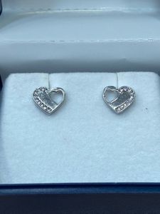 925 Italian silver earrings with heart shape