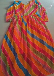 Colorful Striped Anarkali
