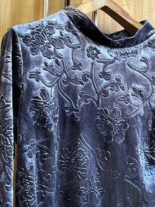 Floral Velvet Mock Neck Dress- Not Used