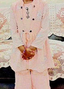 3piece Peach Colour Kids Sharara - 28 Size