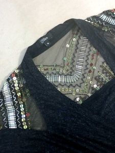 Embellished Black Top