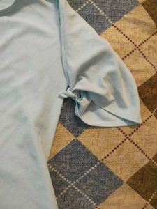 Light Blue Mini Dress with Tie Sleeves
