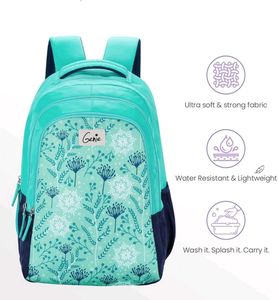 Genie Snowflake 36 L Teal & Blue School Backpack