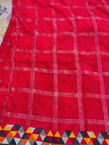 Red Geometric Saree