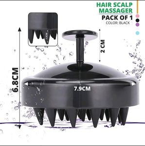 Black 1pc Handheld Scalp Massager Shampoo Brush
