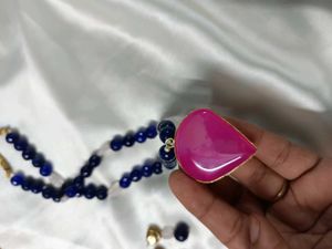 Blue-pink Necklace Set