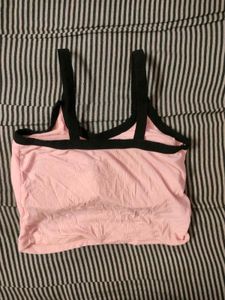 Pink Ribbed Bralette Top
