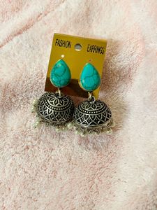 Oxidised Jhumka Earrings