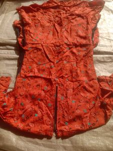 Coral &amp; Black Floral Top