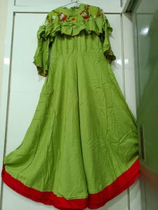 Beautiful Ruffle Sleeve Long Gown