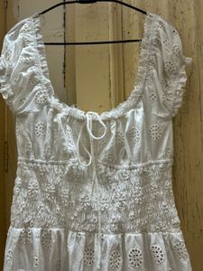 White Eyelet Off-Shoulder Dress