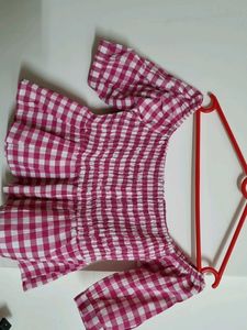 Gingham Off-Shoulder Top