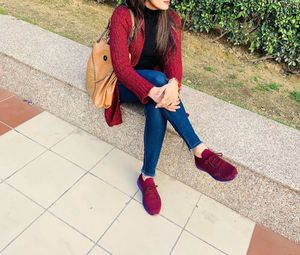 Burgundy Knit Shrug