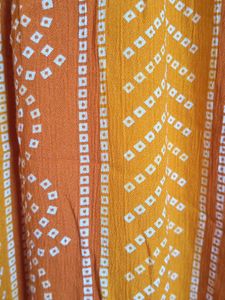 New Orange &amp; White Print Dress Bandhej