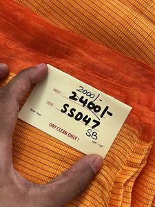 Beautiful Coral Orange Saree With Blouse