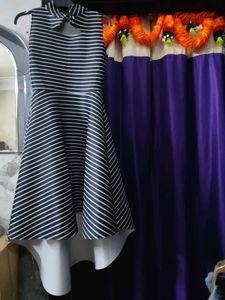 Striped High-Low Dress