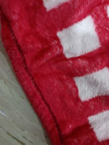 Branded Red &amp; White Plush Throw Blanket