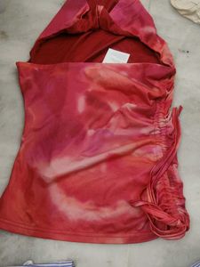 Tie- Die Cowl Neck Top
