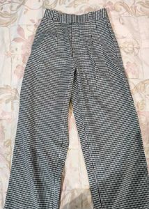 Gingham High-Waisted Pants