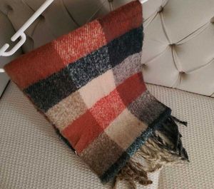 Plaid Fringe Scarf