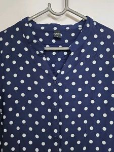 Navy Polka Dot Dress