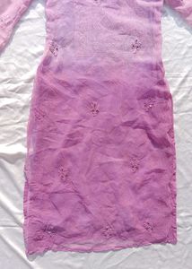 Tie Dry Lavender Chikankari Mirror Work Kurti💜