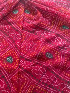 Red Bandhani Saree