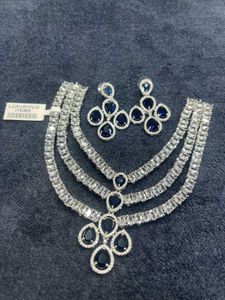 LUXURY QUALITY 3 LINE AMERICAN DIAMOND SET@ANY 1