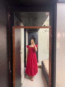 Red Flowy Dress