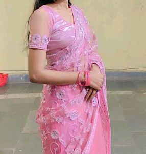 baby pink saree