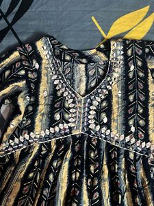 Elegant Printed Kurta mirror work